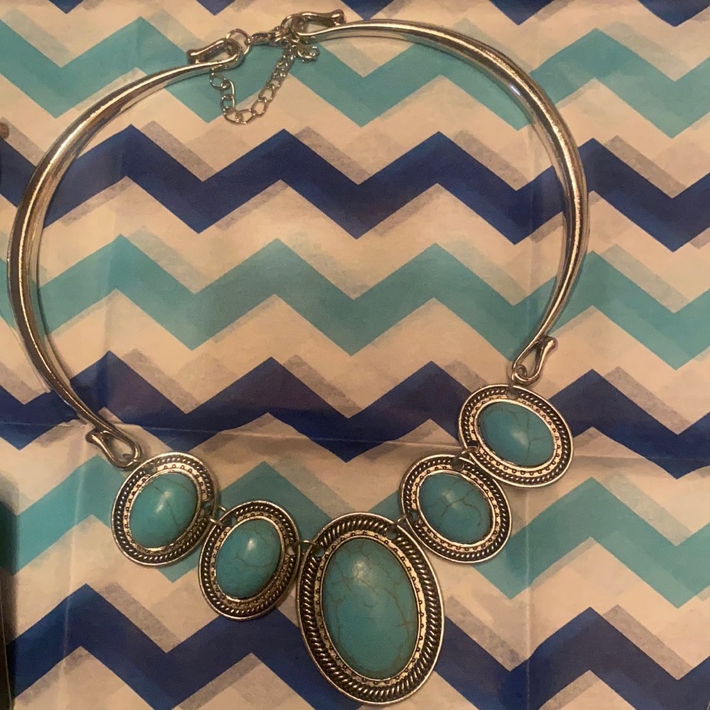 Faux turquoise necklace
